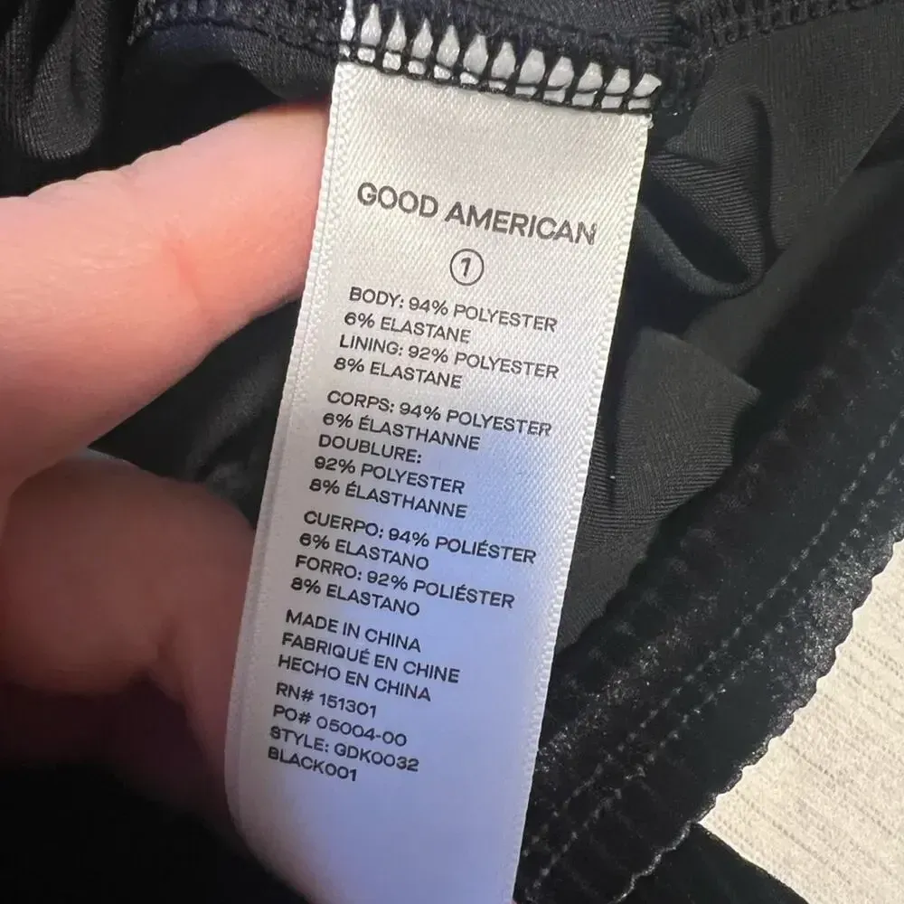 GOOD AMERICAN‎ Velvet Midi Dress in Black Ribbed size 1 - Image 7