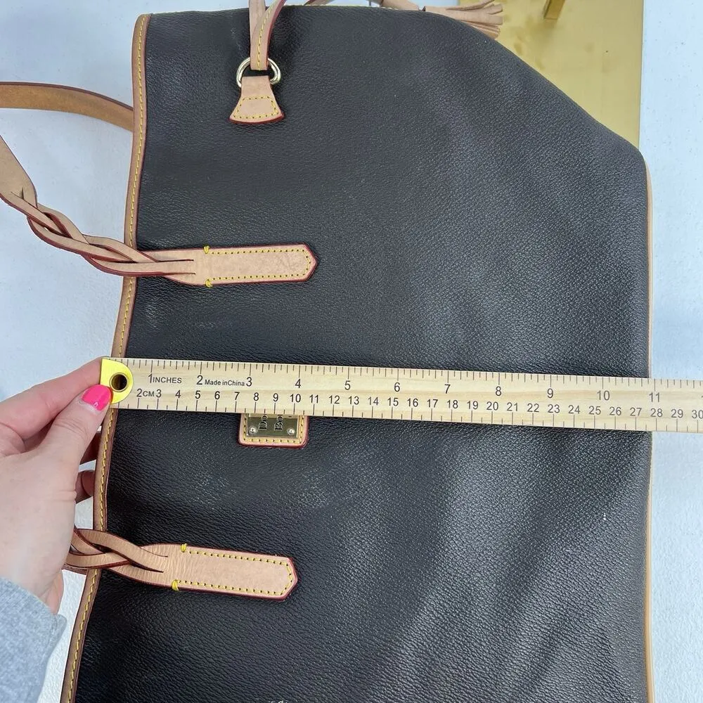 Dooney & Bourke Florentine Bailey Tote Bag Black Pebbled Leather Tassel Classic - Image 14