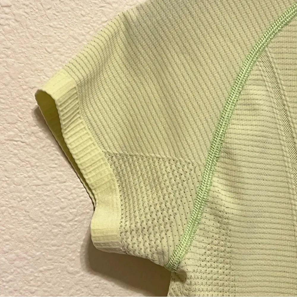 Lululemon swiftly tech short sleeve stretchy T-shirt, neon yellow, size 8 - Image 11
