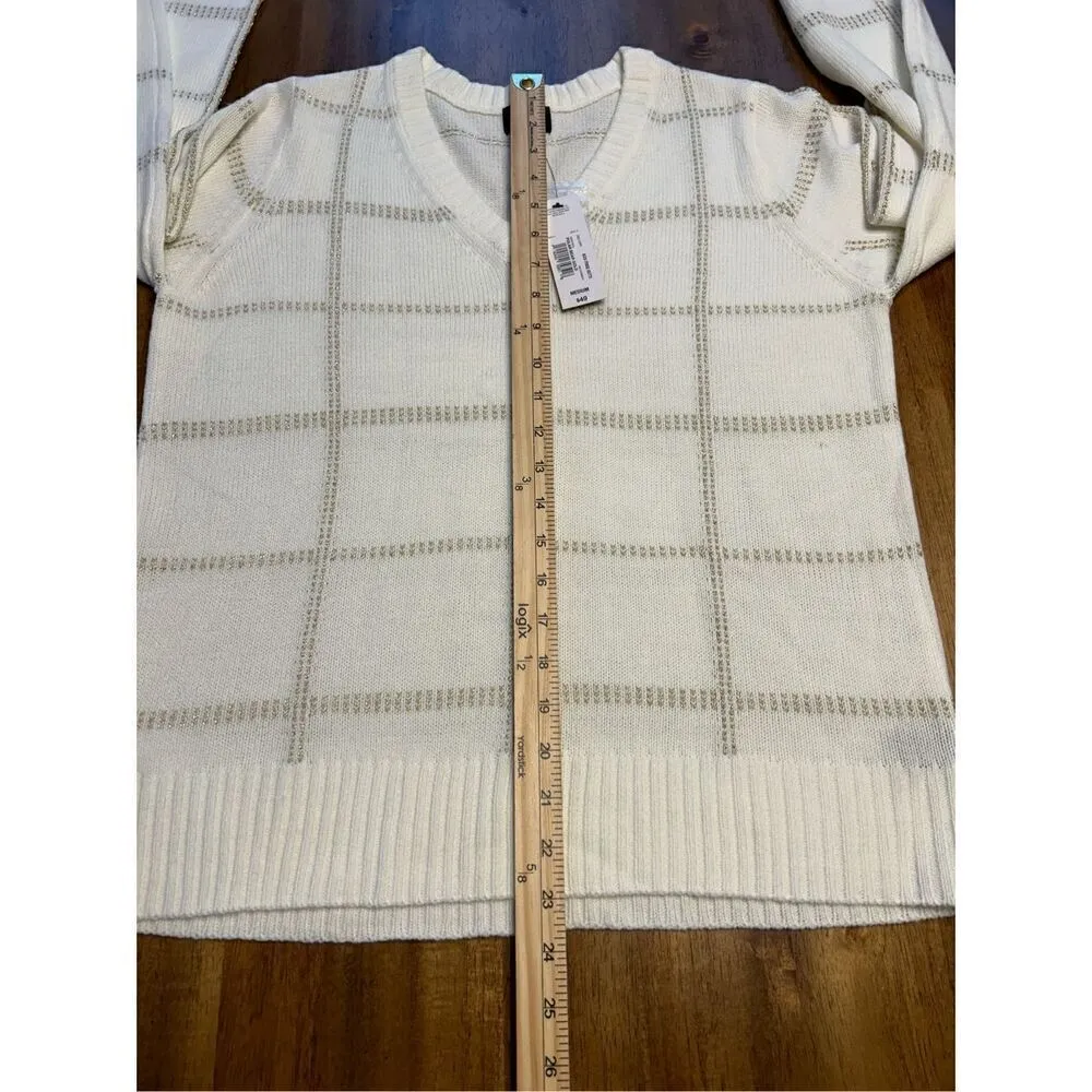 Worthington Polar Bear Gold Sweater Long Sleeve V-Neck Womens Size Medium - Image 10