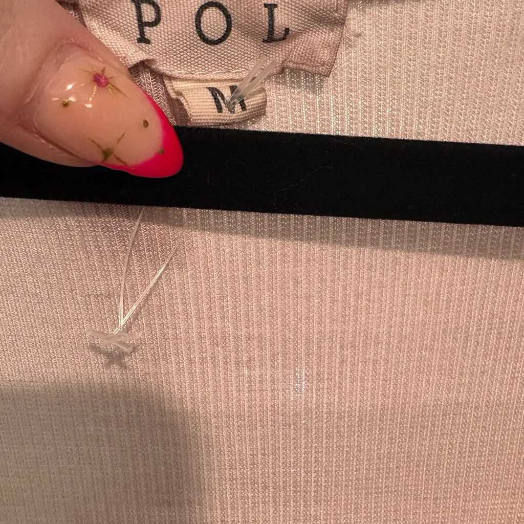 POL Medium Pale Pink Short Sleeve Ribbed Dress‎ - Image 5