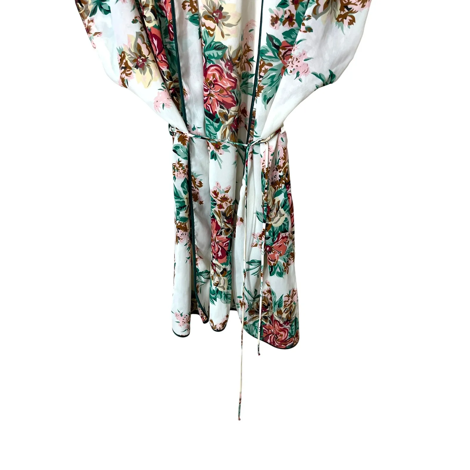Vintage Val Mode‎ Floral Robe Lingerie Small White Red Green Flowers - Image 3