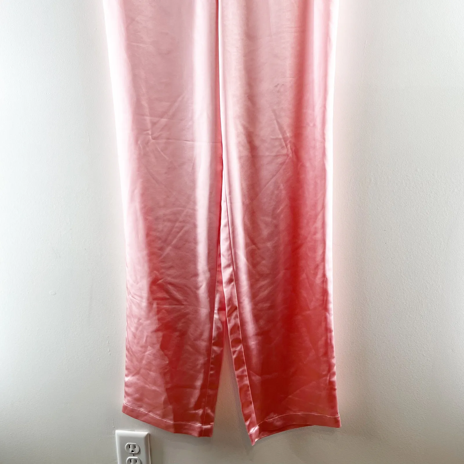 Good American High Rise Satin Trouser Pants Bubble Pink 0 / 25 - Image 9