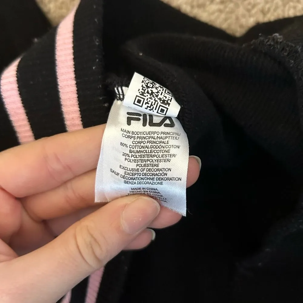 Fila Black Pastel Spell Out Logo Crewneck Sweatshirt Size Large Casual Cute - Image 5