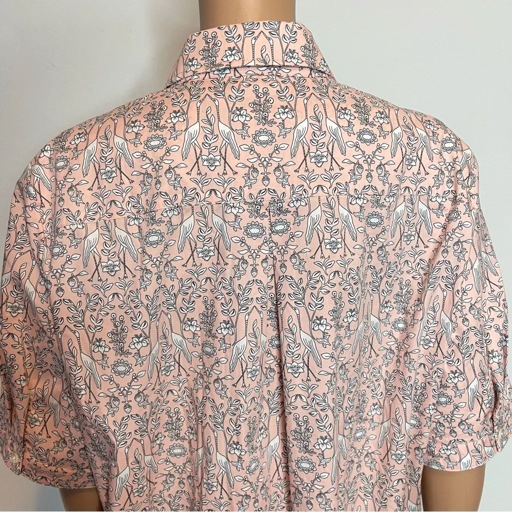 J. McLaughlin Arisa Cotton Popover NWT Floral Bird  Shirt Dress sz XL - Image 12
