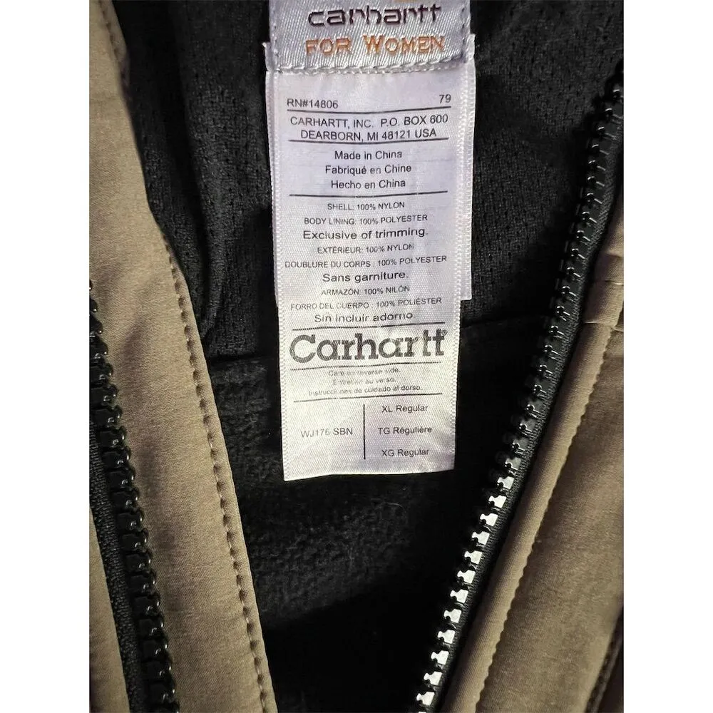 Carhartt Women's XL Brown Soft Shell Jacket Fleece Lined Casual Workwear - Image 5