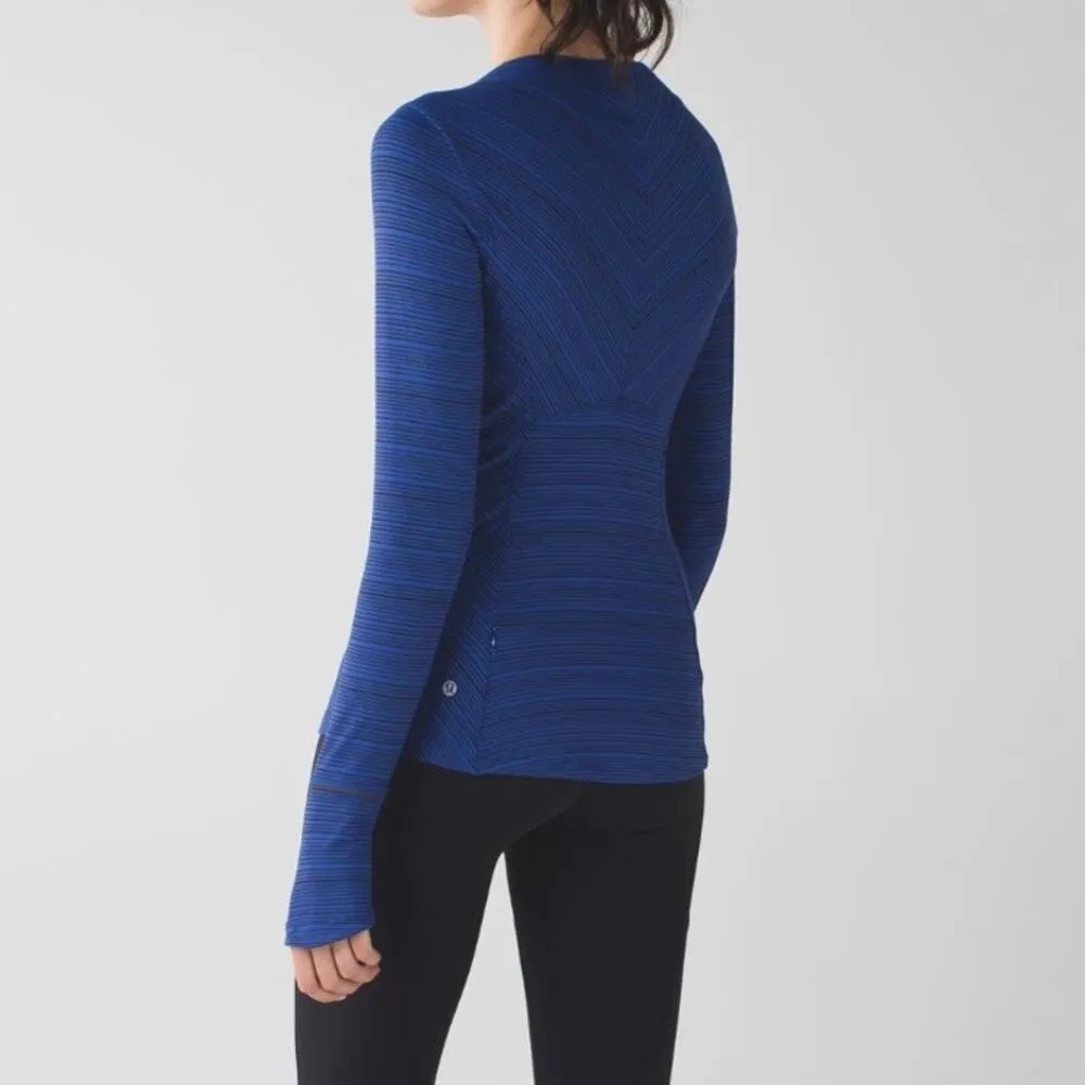 Lululemon Sapphire Blue Kanto Catch Me Long Sleeve Sz 4 - Image 10