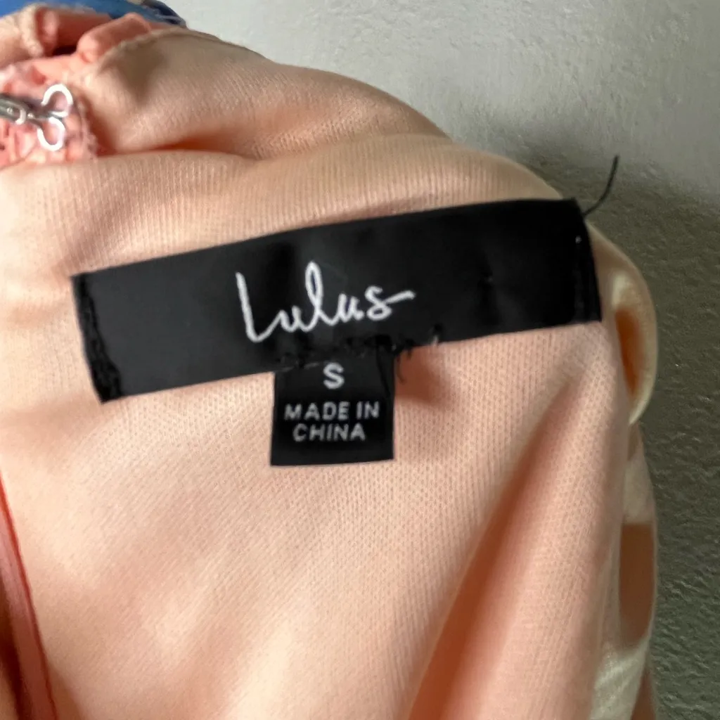 Lulu’s Pleat the Way Blue and Pink Ombre Pleated Romper Women’s Size Small - Image 6