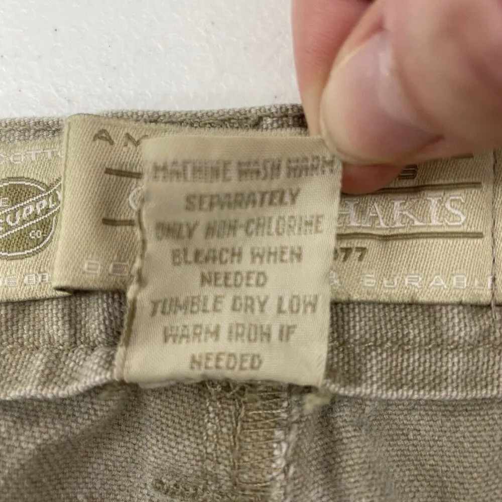 Vtg American Eagle Size 8 Cargo Pants Wide Leg High Waisted Baggy Y2K Beige Tan - Image 10