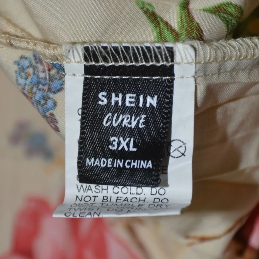 Shein Curve Womens 3XL Butter Yellow Floral Maxi Dress Faux Wrap Cottage Core Size undefined - Image 10