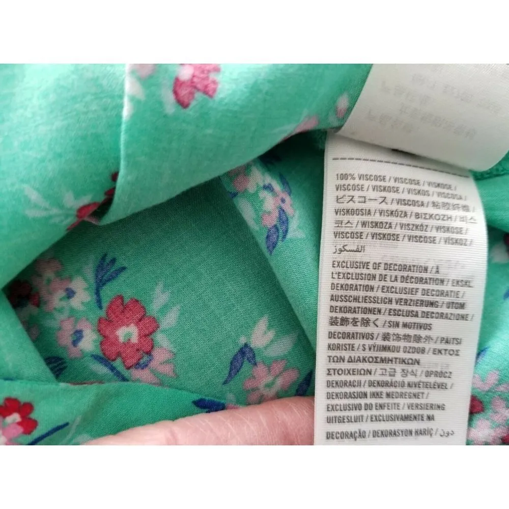 Hollister Women's Beach Summer Crop Tank Top Size (S) Green Floral Open Back - Image 10