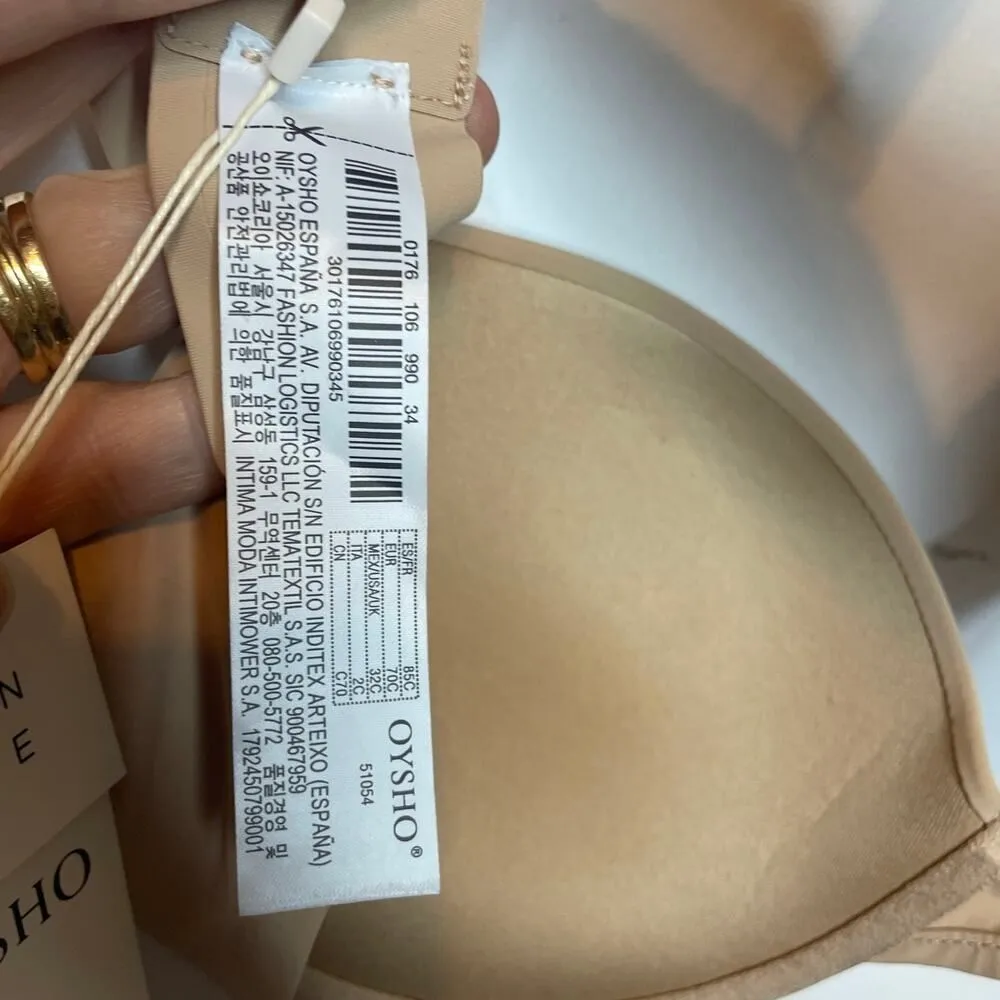 NWT Oysho Bra 32C Tan Padded Molded Lined Undewire Comfort Feminine Intimates - Image 10
