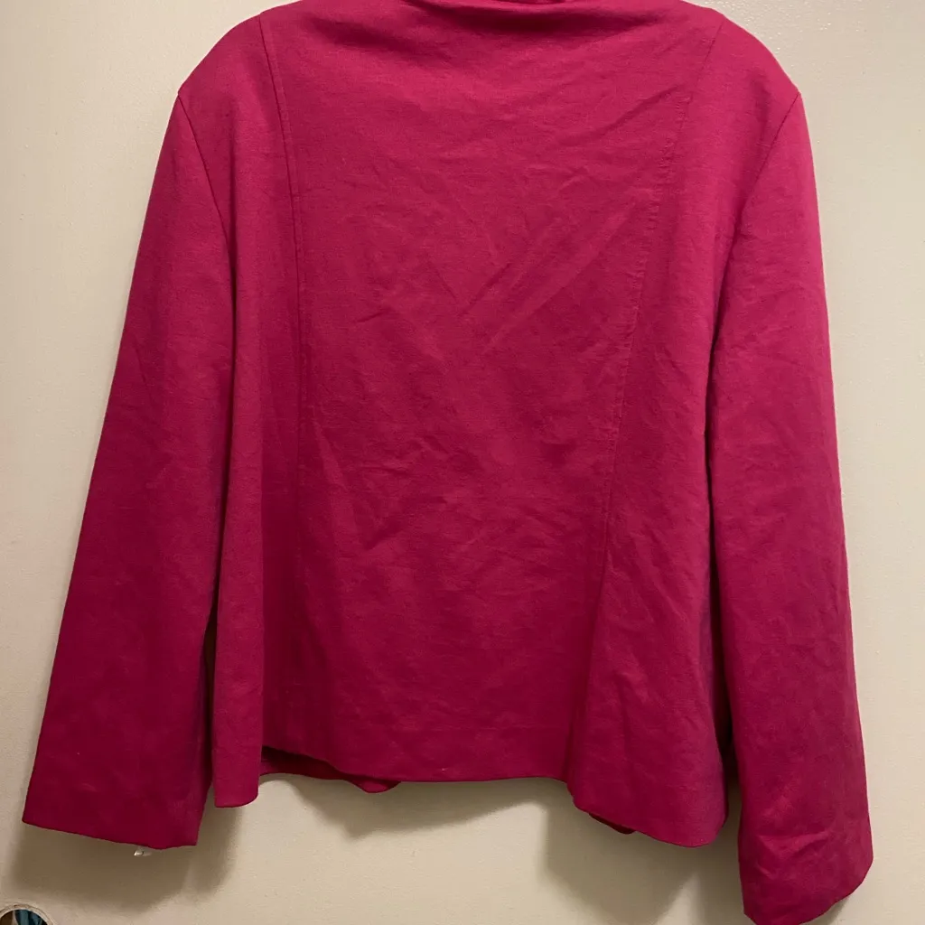 Alfred Dunner Womens Hot Pink Jacket Blazer Size 18 XL Bust 44” Jeweled Center - Image 6