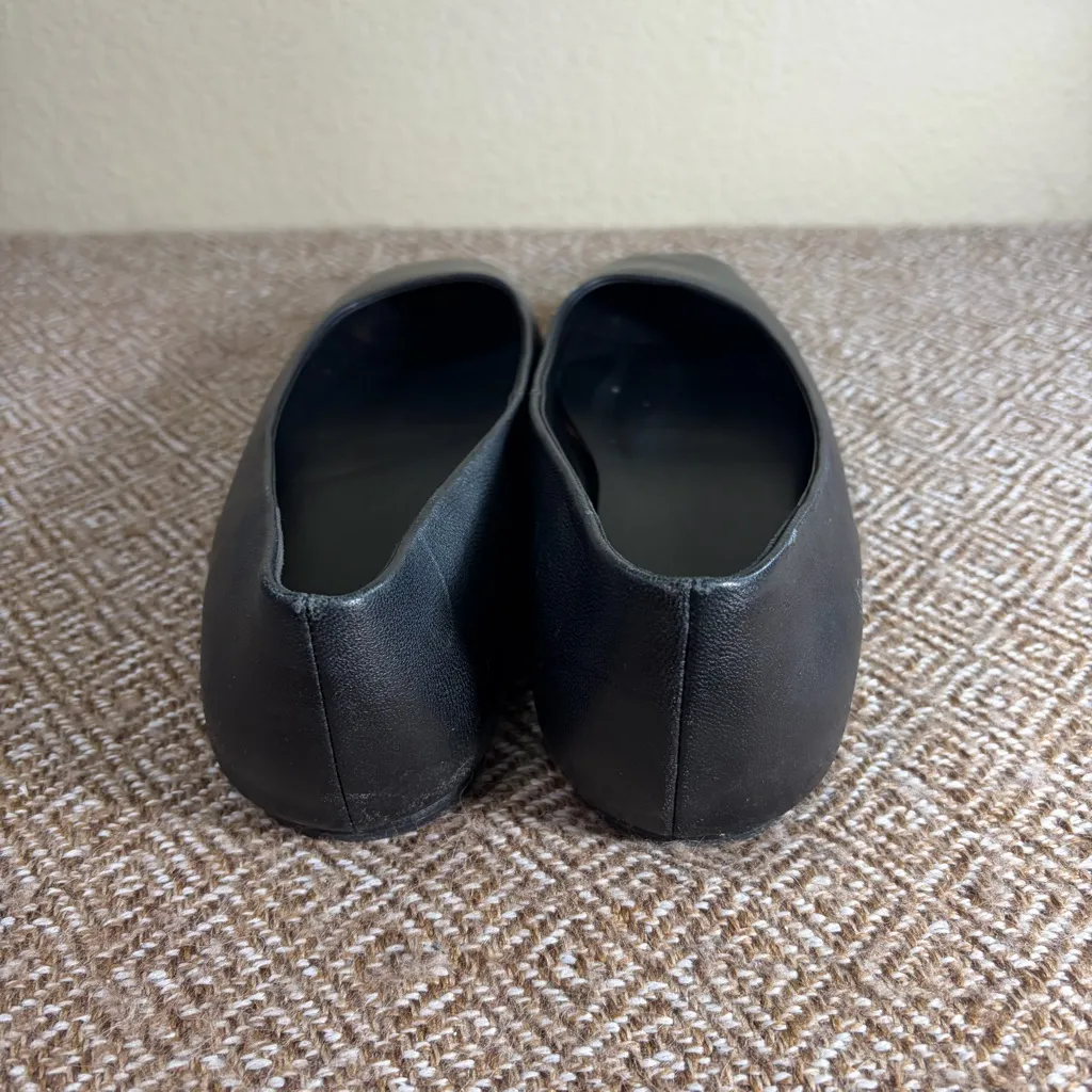 Vince Women’s Leah Black Leather Square Toe Sz 11M Euro 42 Career Minimalist EUC - Image 5