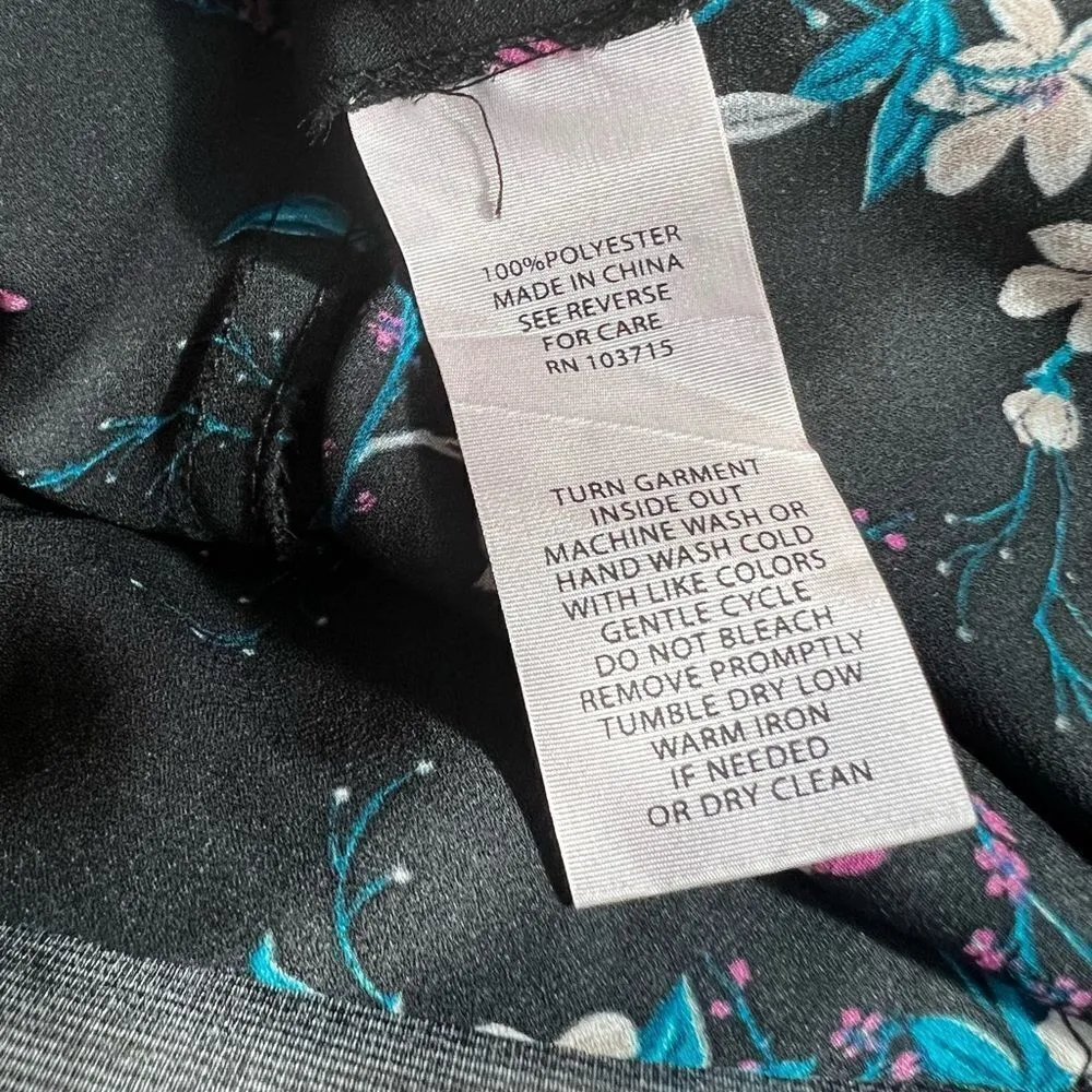 Nanette Lepore Floral Mock Neck Long Sleeve High Low Midi Dress - Image 4