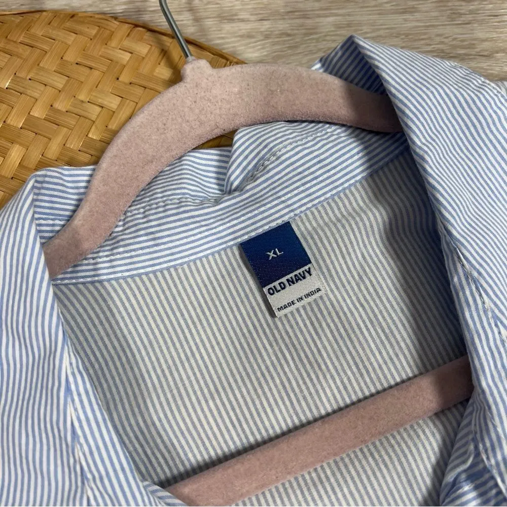 Old navy cotton long sleeve striped‎ poplin shirt - Image 2