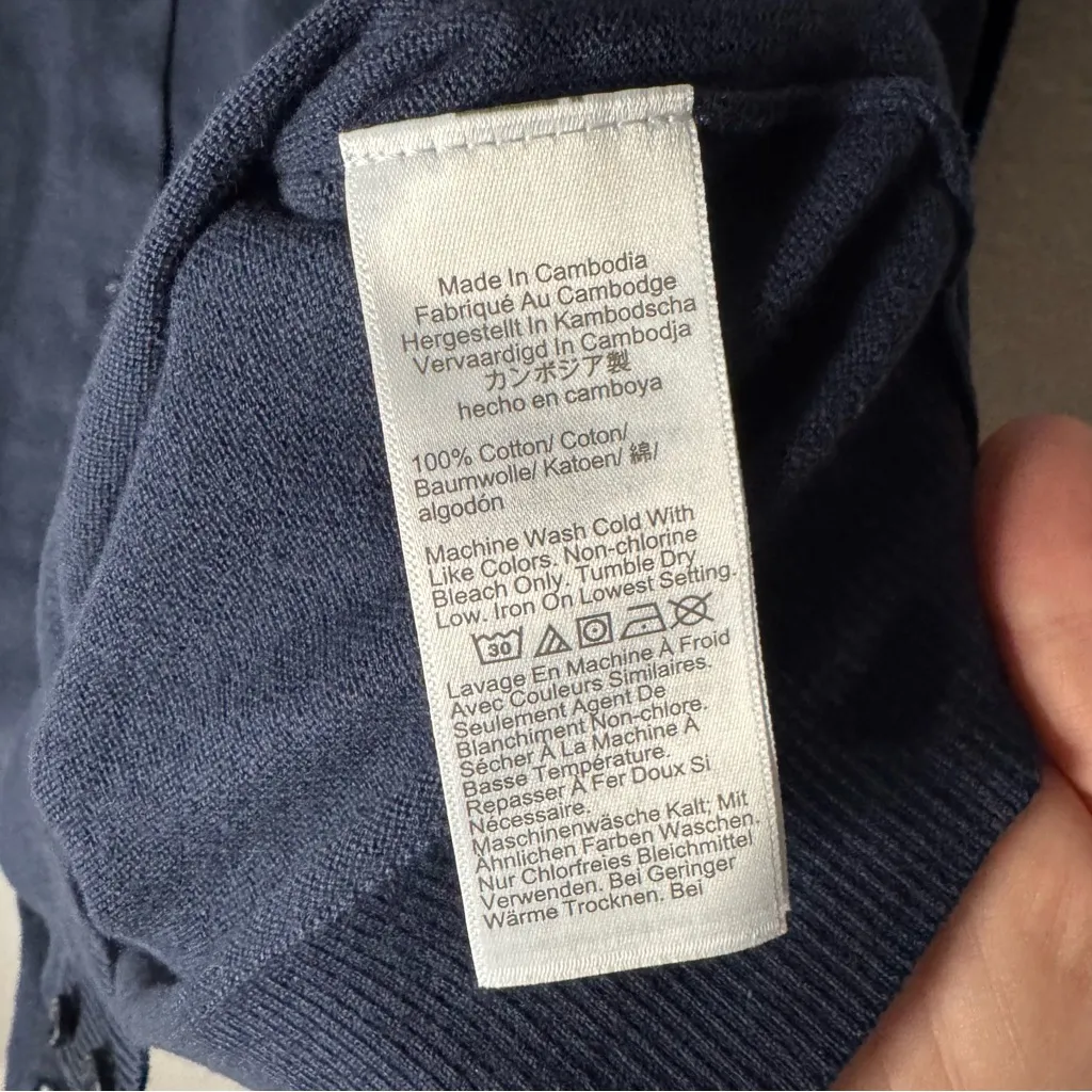 NWT J Crew Factory Classic Cotton Cardigan Sweater Navy Size 3X Button Front Blue - Image 7