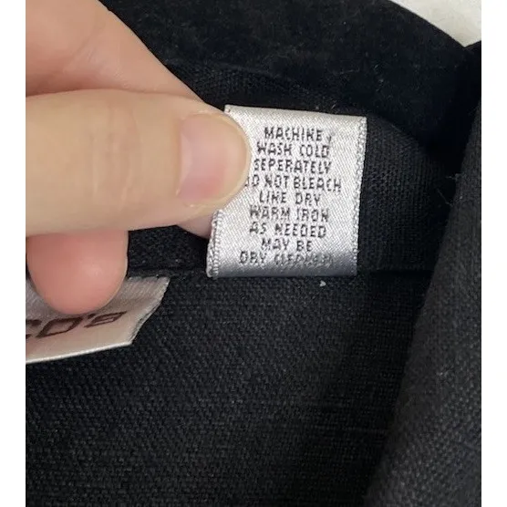 Chicos 3 US Size XL‎ Black Button Up Top Blouse Linen Beach Career Classic READ - Image 6