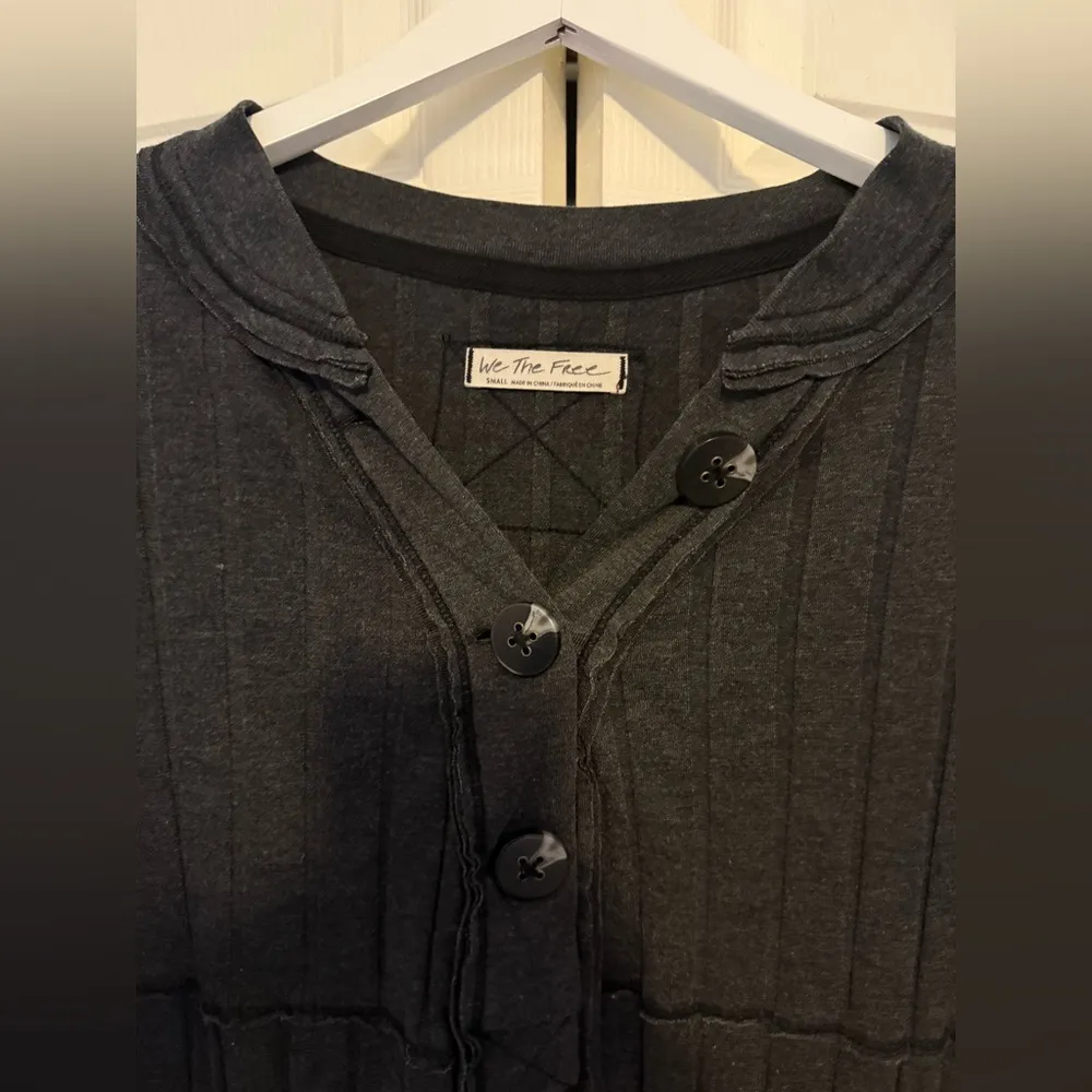 Free People We the Free In the Mix Henley Top Dark Gray Charcoal Size Small - Image 6