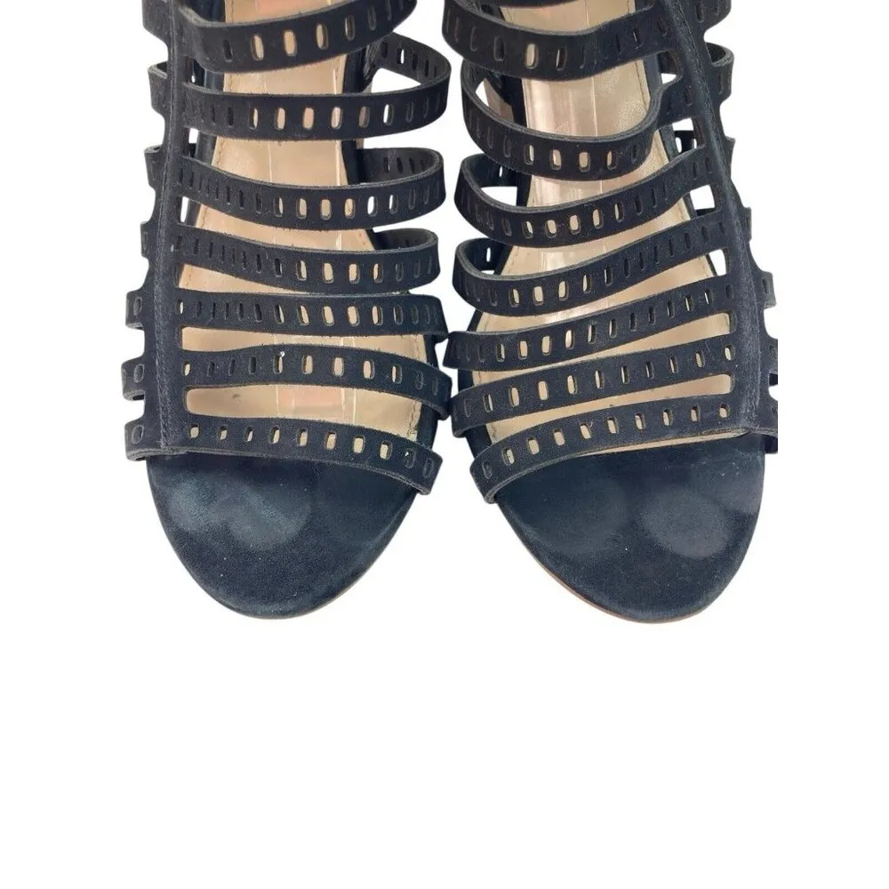 Vince Camuto Heels Women’s Size 9 Black Perforated Caged Gladiator Fairy Grunge - Image 4