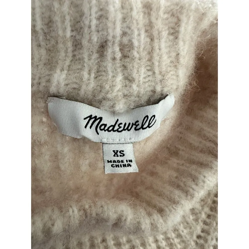 Madewell Women's Belfiore Ribbed Pullover Sweater Heather Chalk Size XS - Image 6