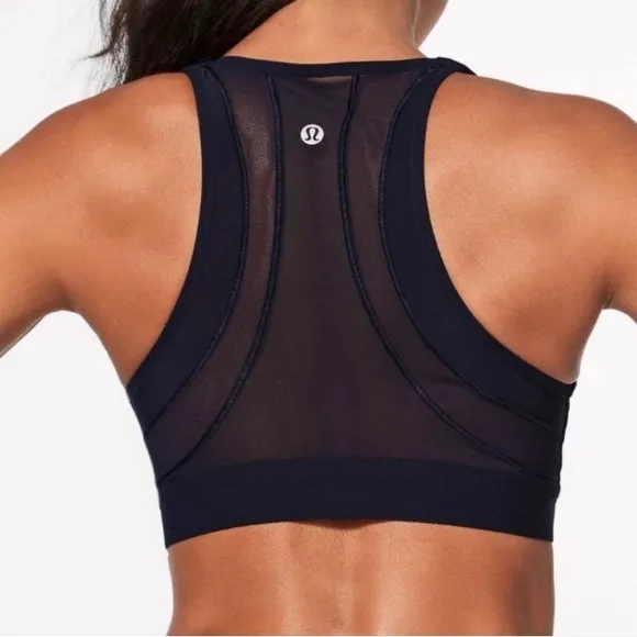 LULULEMON Fresh in Mesh Sports Bra Midnight Blue B/C RARE Size 4 Like New - Image 2