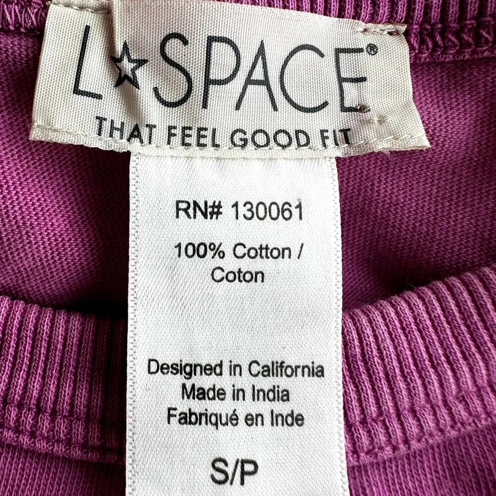 L Space Seaview Mini Dress Twist Front Crew Neck Chic 100% Cotton Pink Small - Image 3