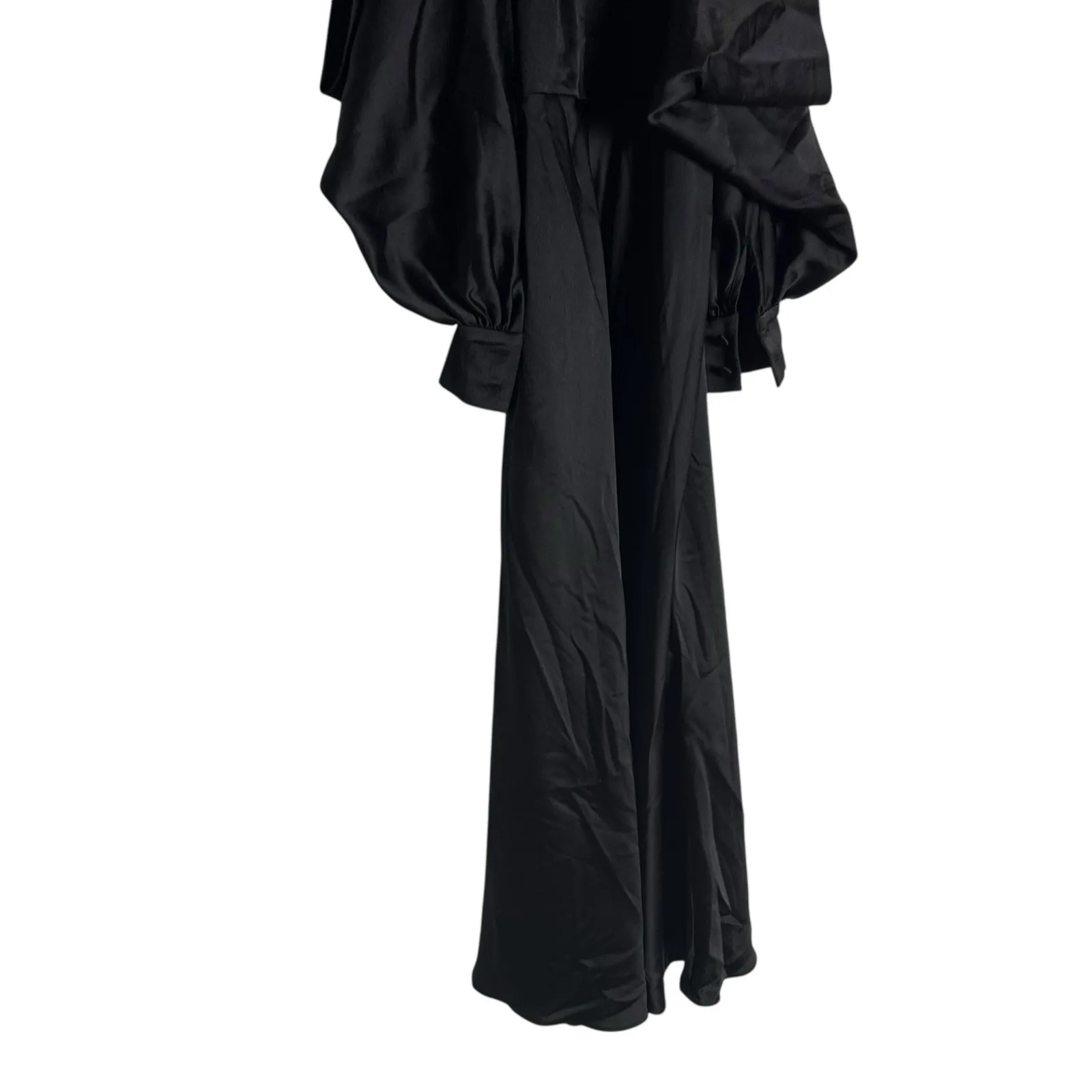 Arias New York Black Mock Neck Cold Shoulder Long Sleeve Cocktail Midi Dress 2 - Image 12