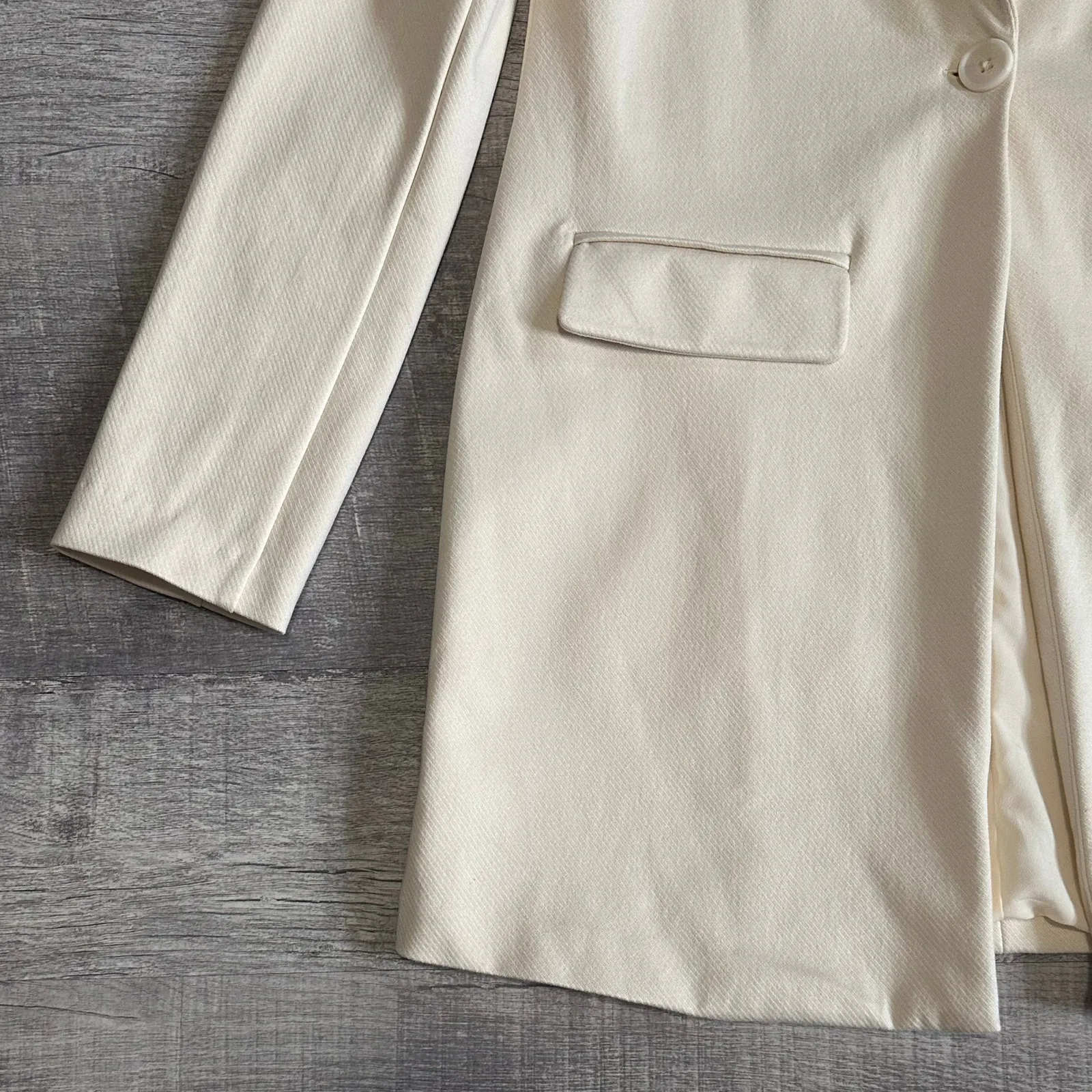 Sanctuary Mid City Blazer Long Jacket Womens XS Cream Single Button Career Chic - Image 2