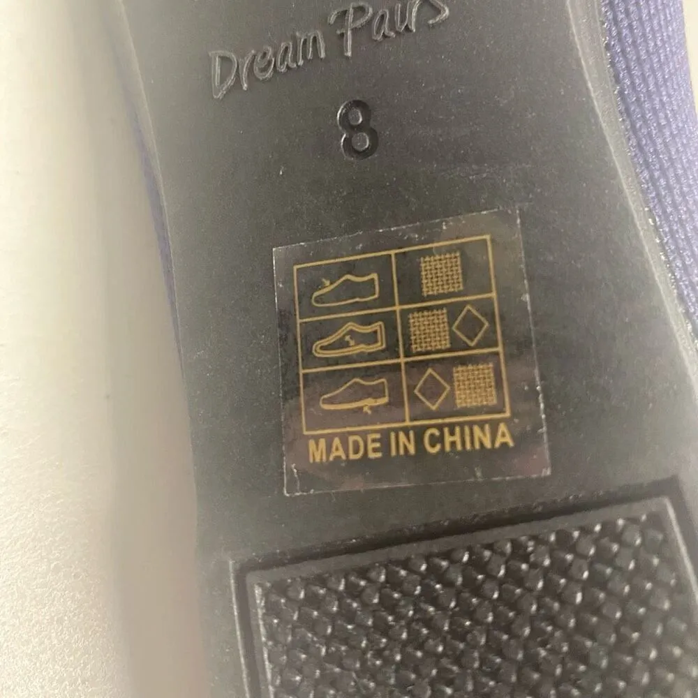 DREAM‎ PAIRS Women’s Flats Slip On Navy Shoes Pointed Toe Size 8 New No Box - Image 4