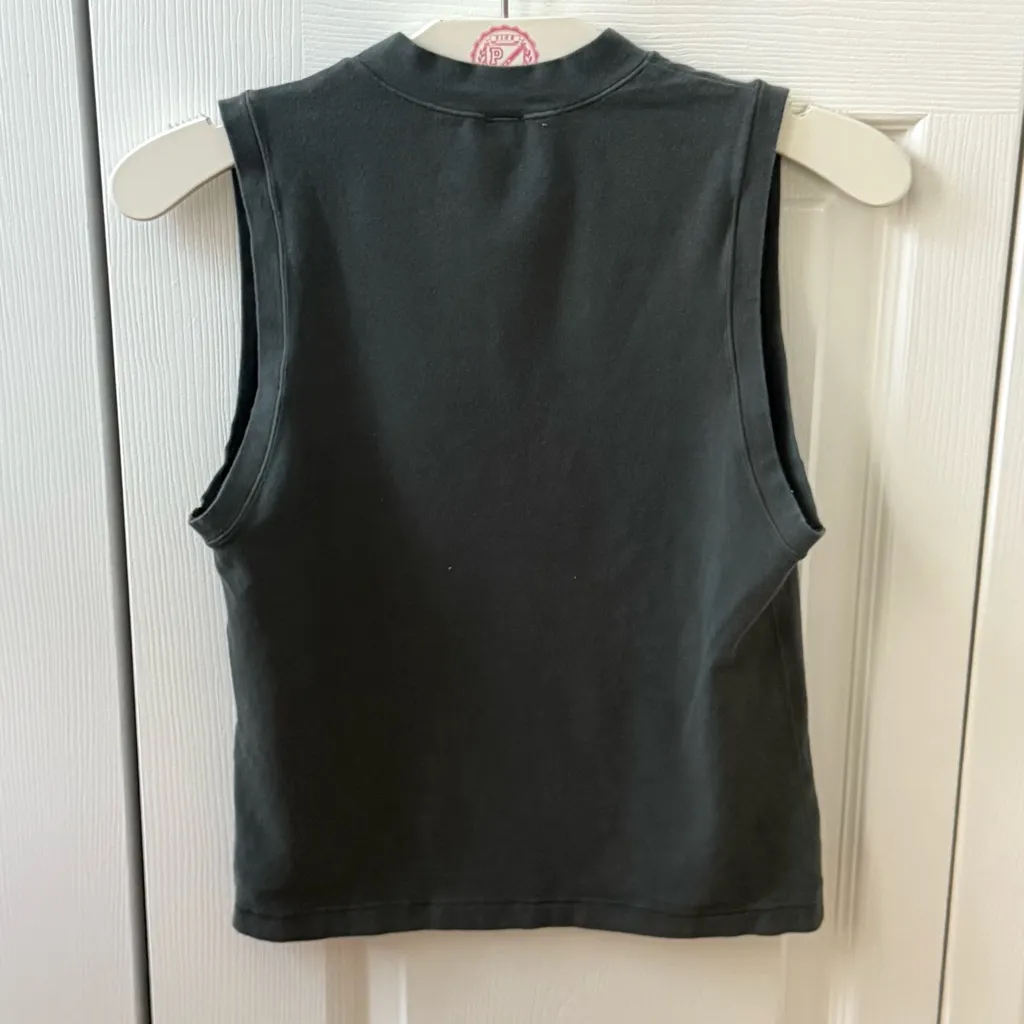 Skims Cotton Jersey Stretch Mock Neck Tank in Gray - Image 3