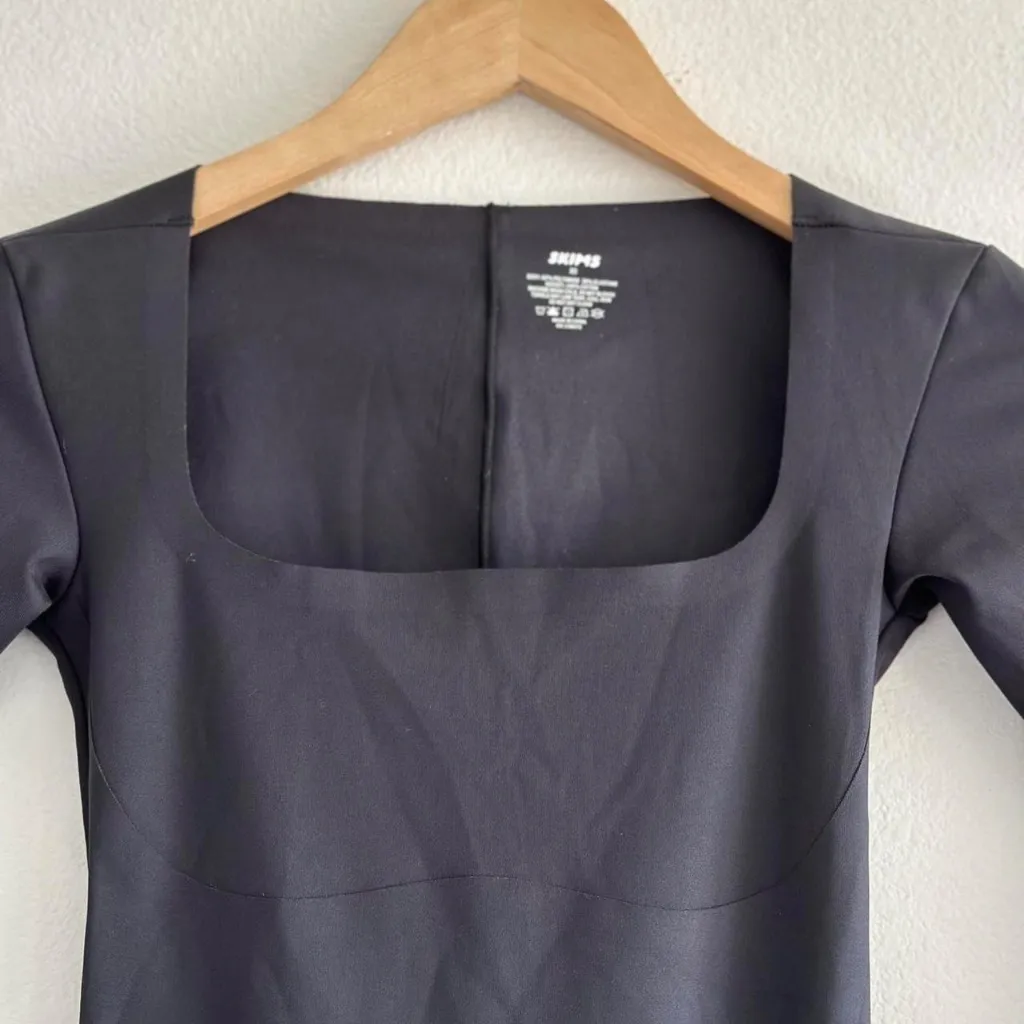 Skims Body Long Slip Dress in Onyx, Size X-Small - Image 4