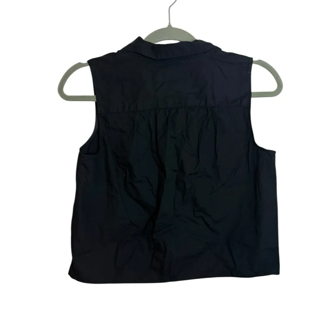 Banana Republic Black Poplin Collared Top Size XS - $23 - From Justine