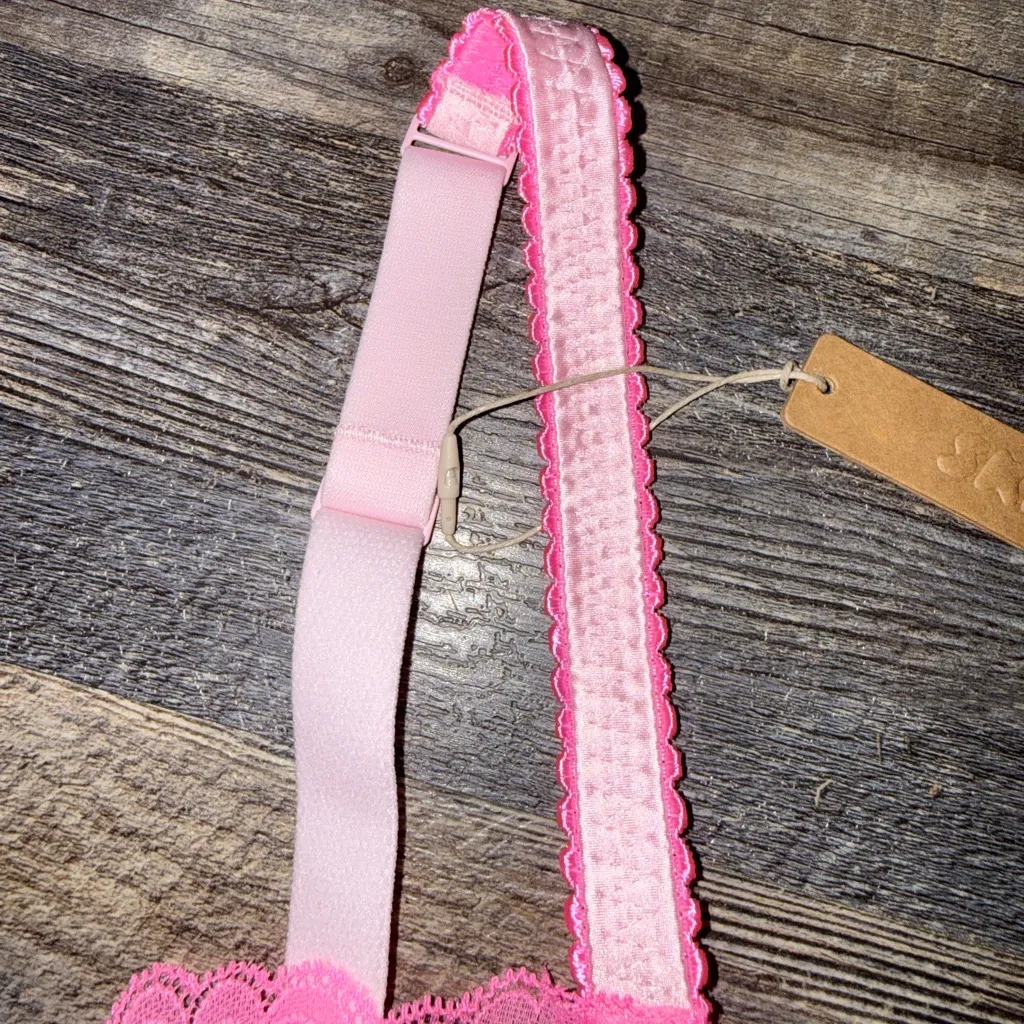 SKIMS Stretch Satin Lace Balconette Cropped Corset - Image 3