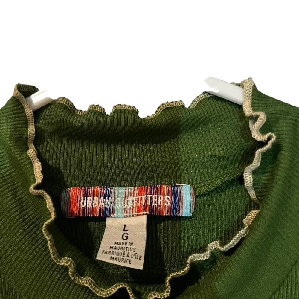 Urban Outfitters Deja Seamed Ribbed Cutout Back High Neck Mini Dress Size Large - Image 4