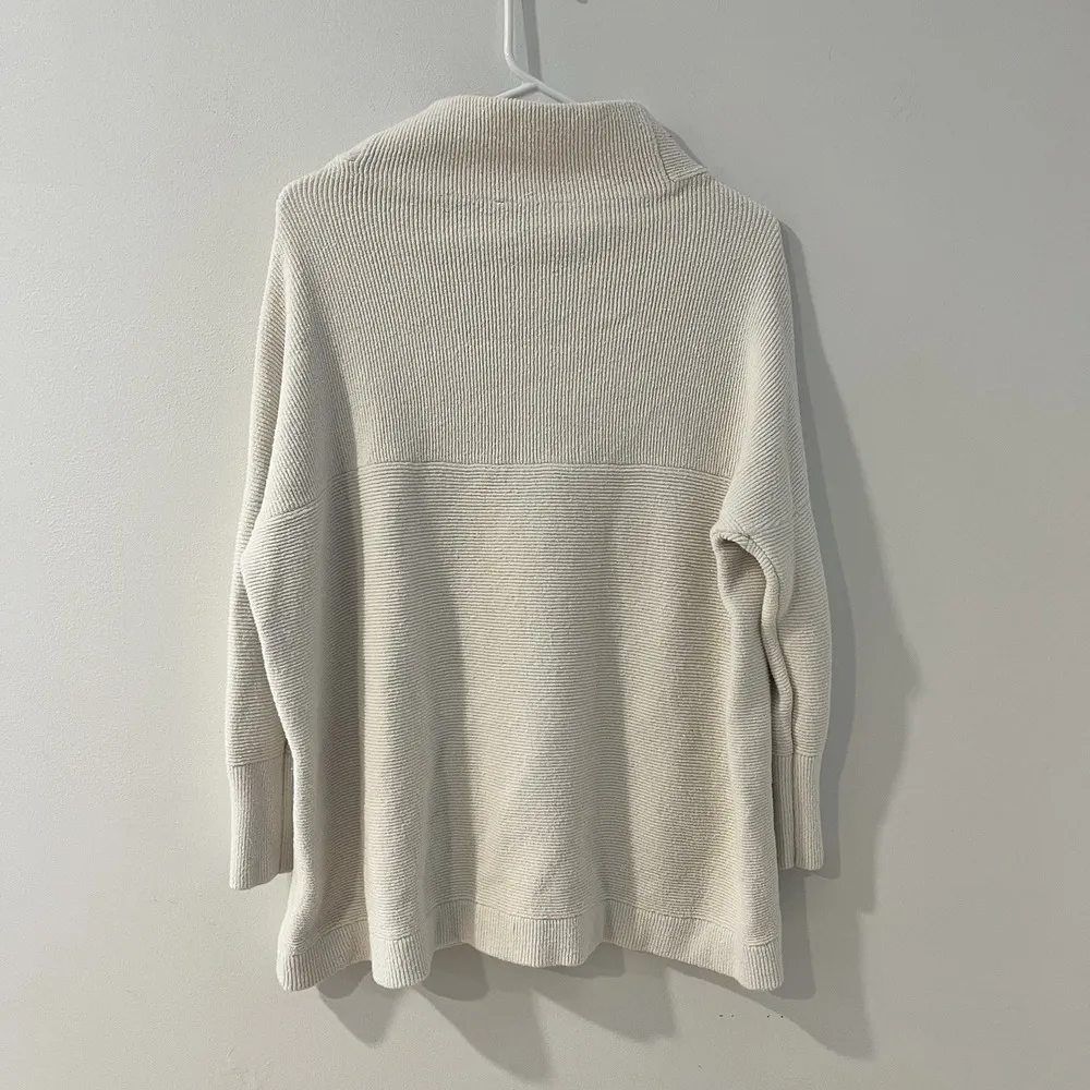Free People Size S Mock Neck Ottoman Slouchy Tunic Sweater Top Ivory - Image 6