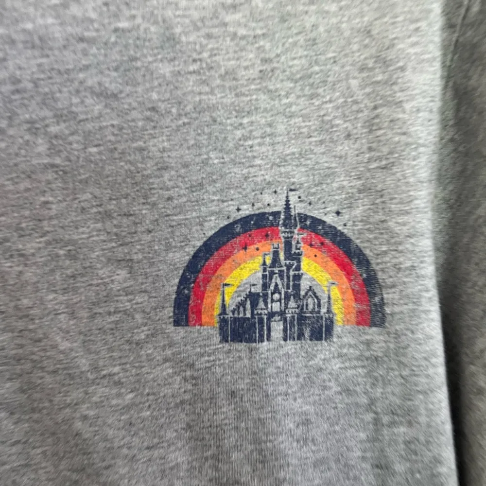 Disney Parks Walt Disney World 1971 Logo Gray w/ Red Trim Ringer Tee Size large - Image 4