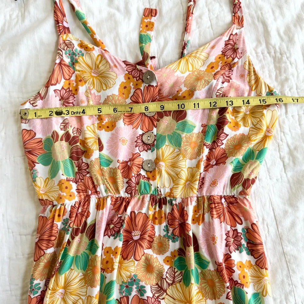 As U Wish Floral Womens Maxi Dress Boho Tie Back Halter Tiered Festival Summer L - Image 9