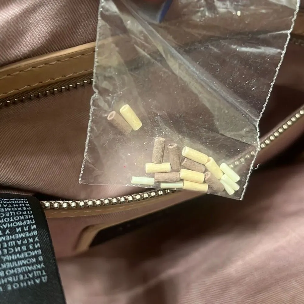 ✨”ALLSAINTS" BEIGE/PINK BEADED "TARROU" CLUTCH✨ - Image 6