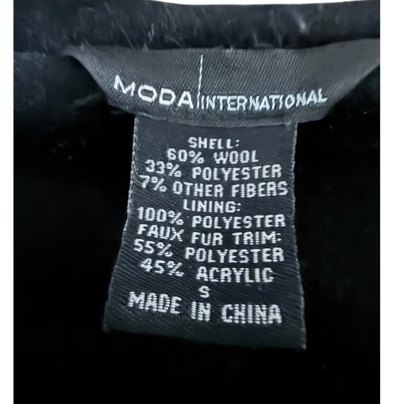 Moda International Hooded Wool Blend Cape Coat Poncho Black - Image 7