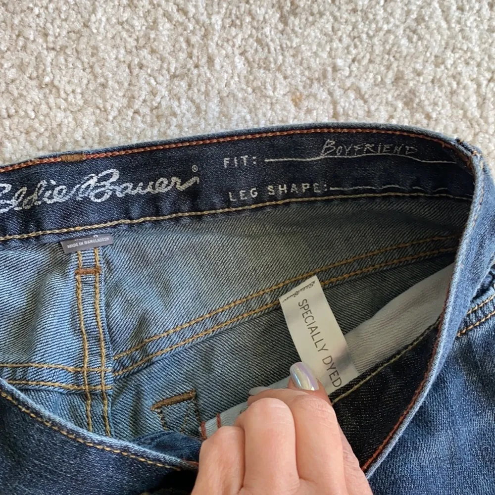 Eddie Bauer Boyfriend low rise dark wash denim jeans - Image 3