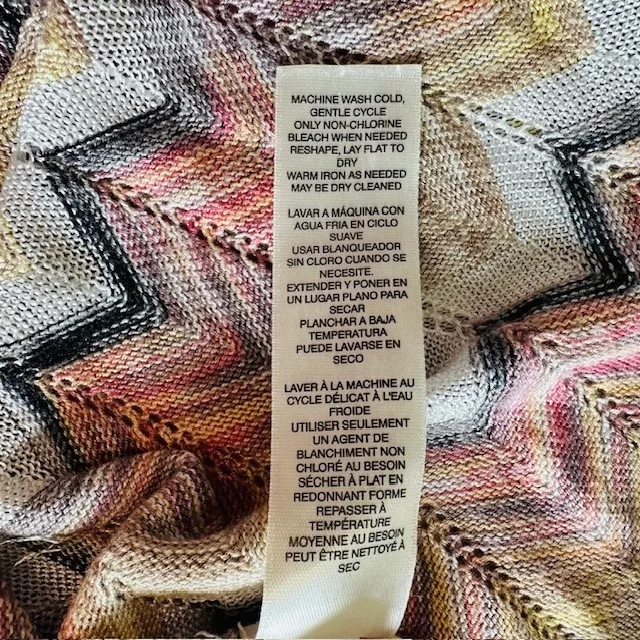 White House Black Market Knit Top Chevron Ruffle Sleeveless‎ Multicolor Size M - Image 16