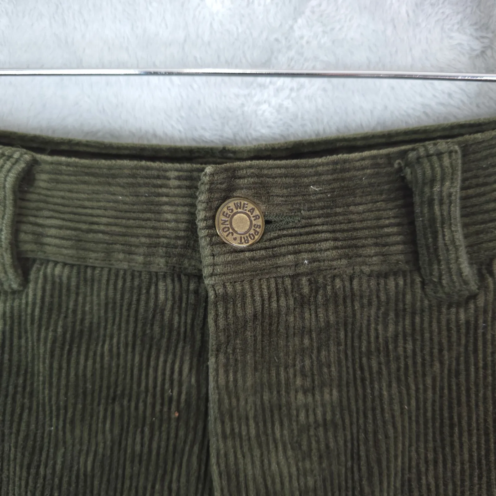Jones Wear Sport Corduroy Pants Womens 12 Green Stretch Straight Leg 90s Y2K - Image 5