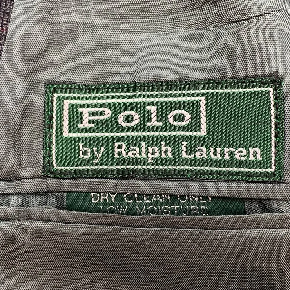 Polo Ralph Lauren Plaid Blazer Vintage Wool Gray USA Made - Image 6