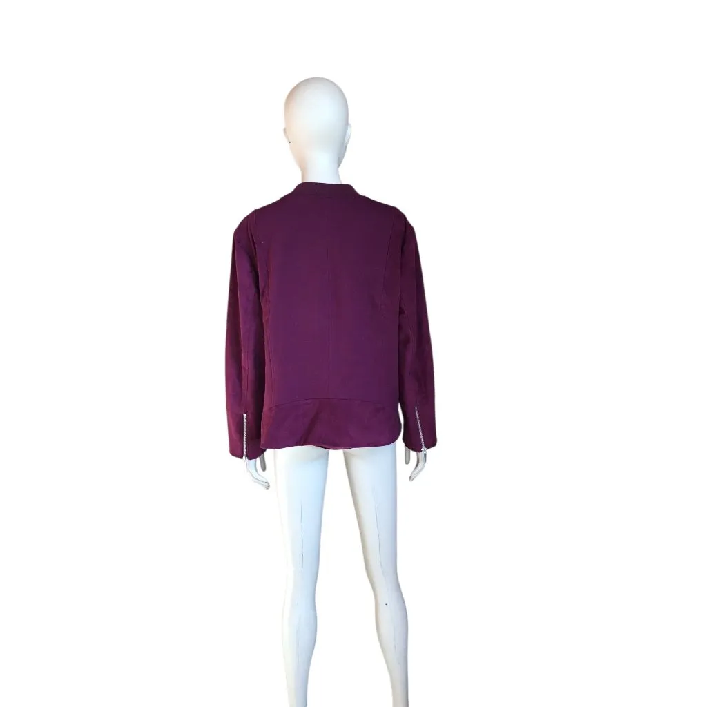 Chico's Chico’s Purple Faux Suede Zip Up Jacket - Image 4