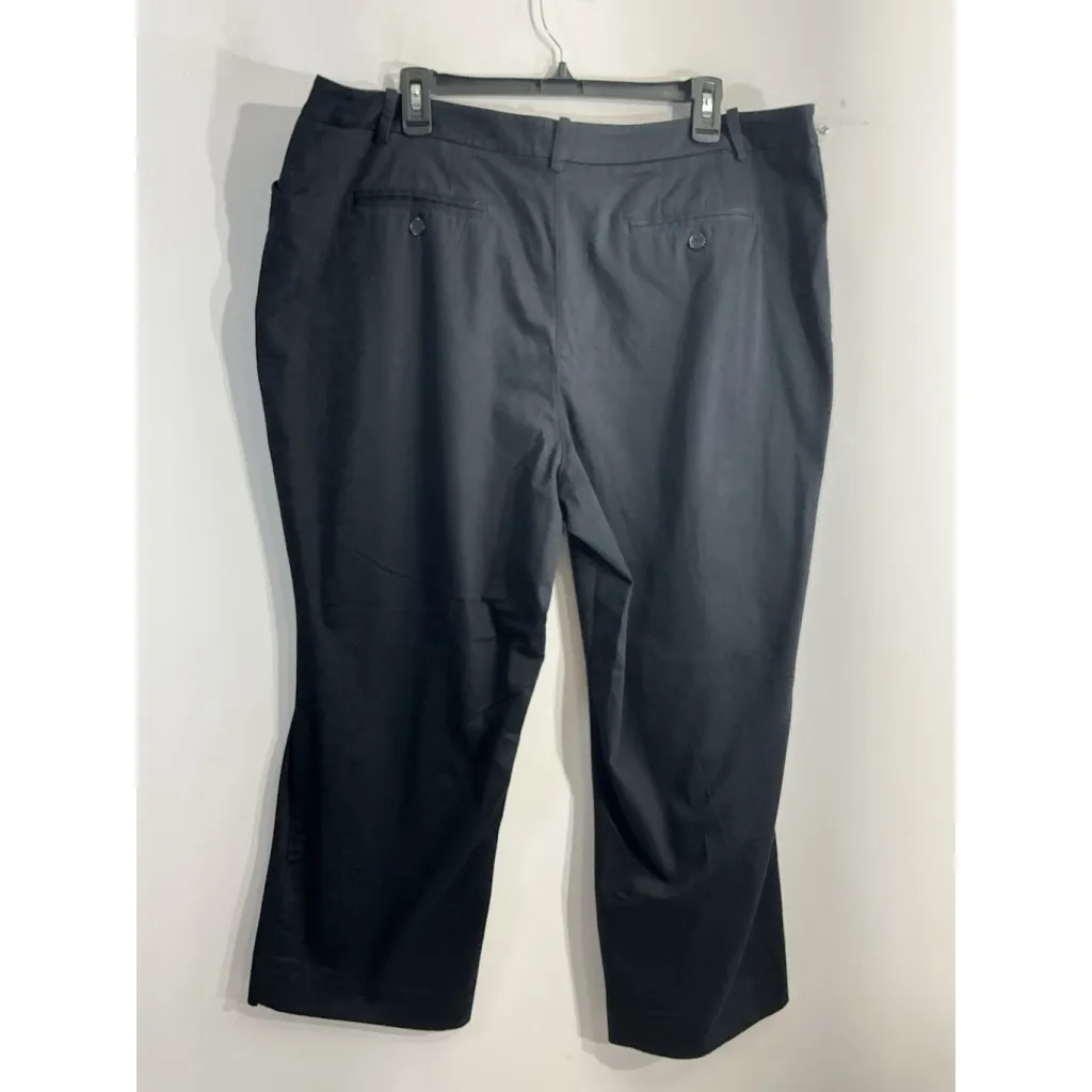 Womans Worthington Woman Stretch Casual Pants 20W Black Straight Wide Leg - Image 2