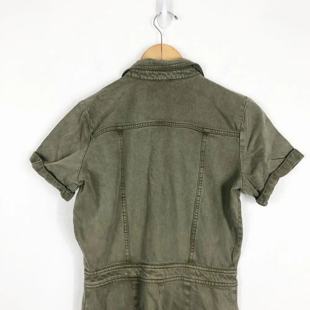 Young Fabulous and Broke Jumpsuit Womens XS Olive Button Up Ankle Khari Utility - Image 12