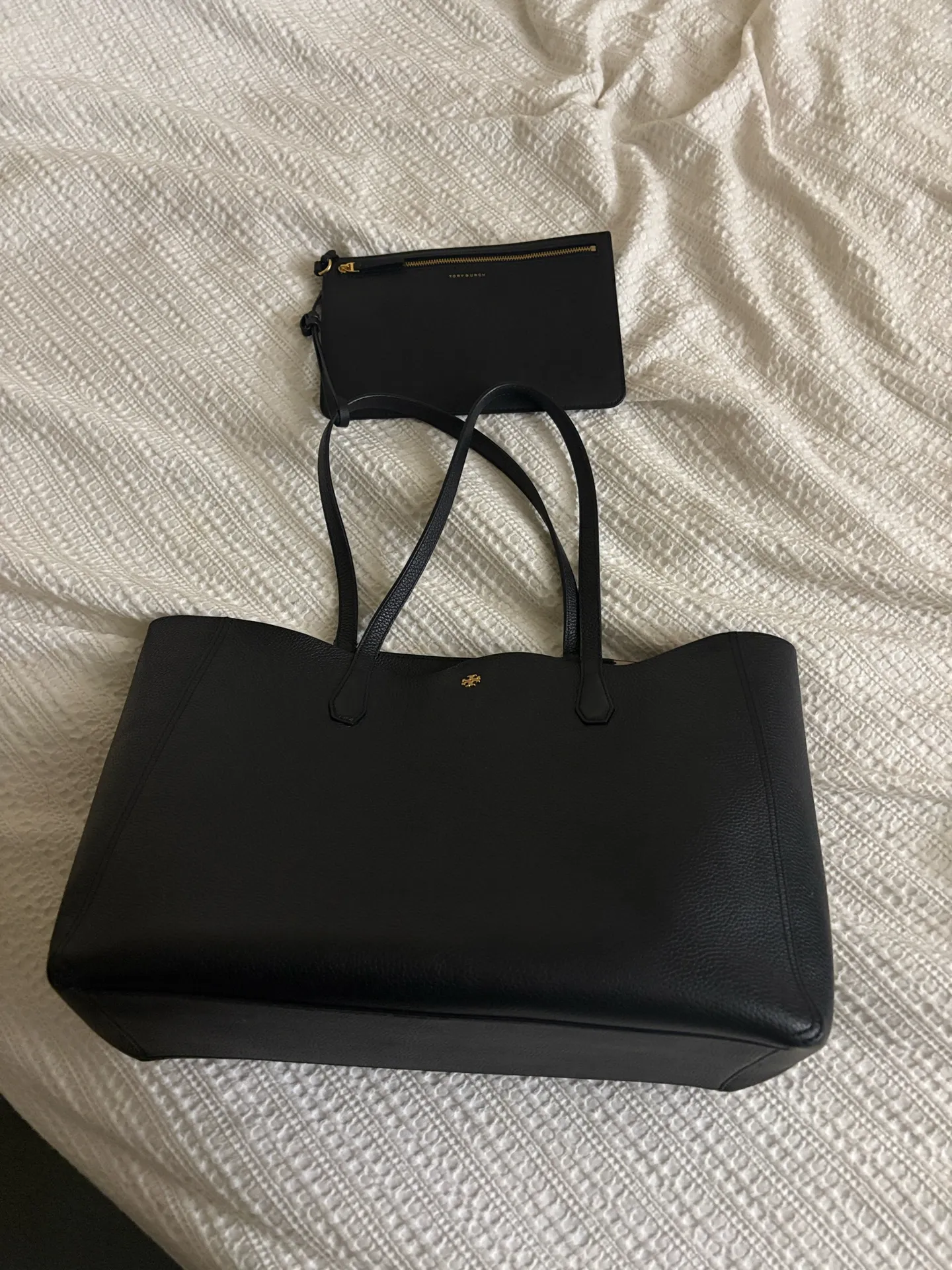 Tory Burch Leather Black Pebbled Blake Tote - Image 8