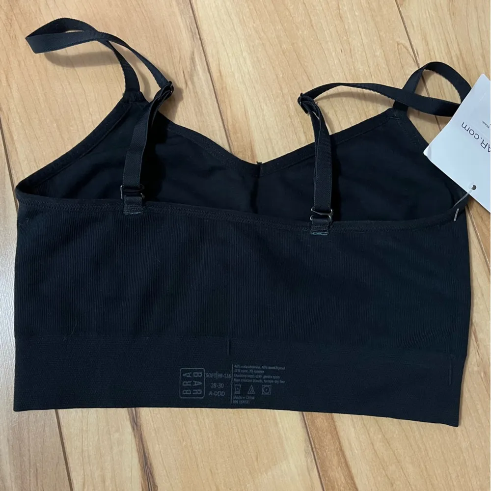 Bra Bar Women's Sz 28-30 A-DDD (Small) Soft Crop All Day Bra Black Stretch NWT - Image 4