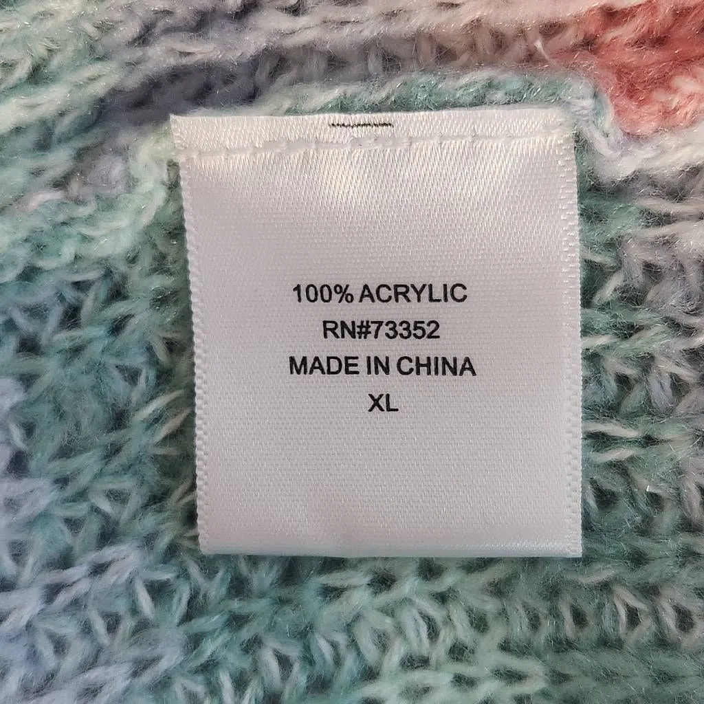 Hooked Up Pastel Stripe Sweater NWT Size XL Pink Purple Green Pastel Sweater - Image 8